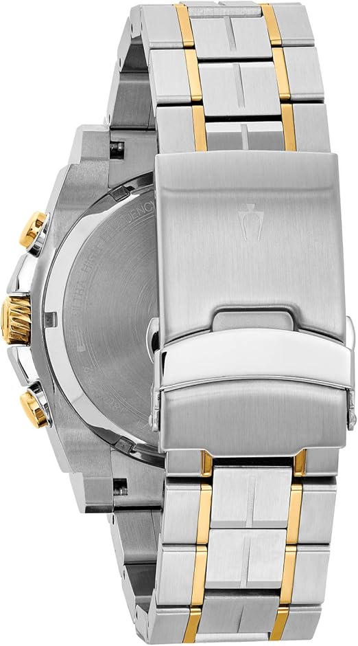 Bulova Men's Icon High Precision Quartz Chronograph Watch, Curved Mineral Crystal, 300m Water Resistant, Continuous Sweeping Secondhand, Luminous Markers