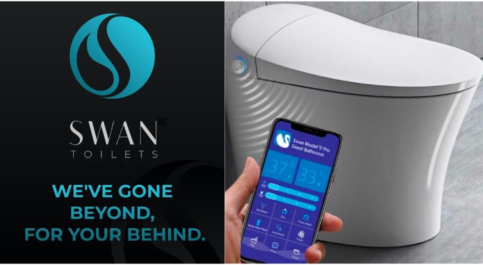 SWAN S-Pro Toilet - Smart Bidet Toilet System with Heat, Automatic Flushing, LED lights
