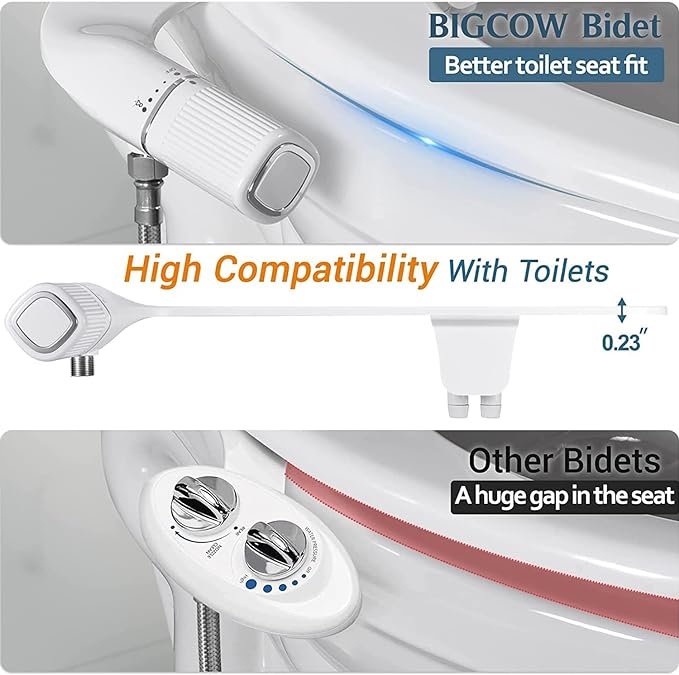 Better toilet seat fit with the Big Cow Bidet