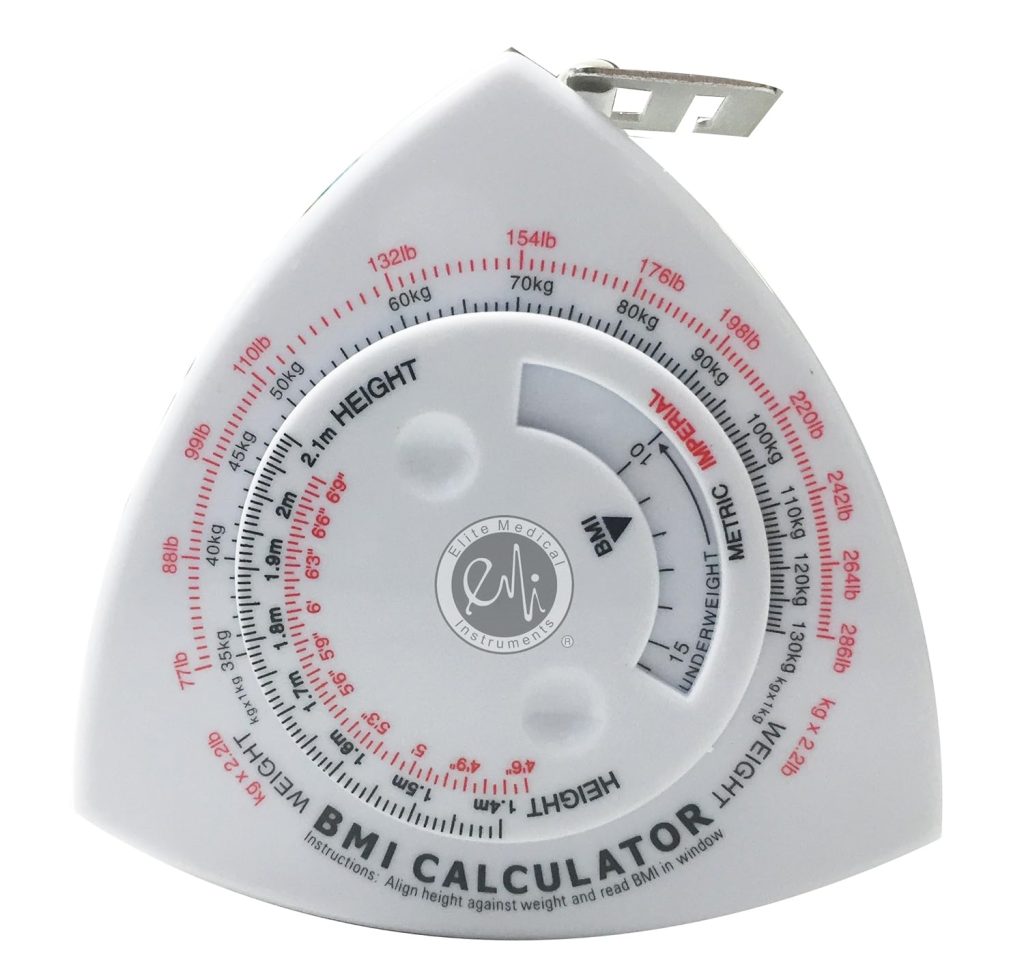 EMI Triangle BMI Body Mass Index Calculator and Body Tape Measure