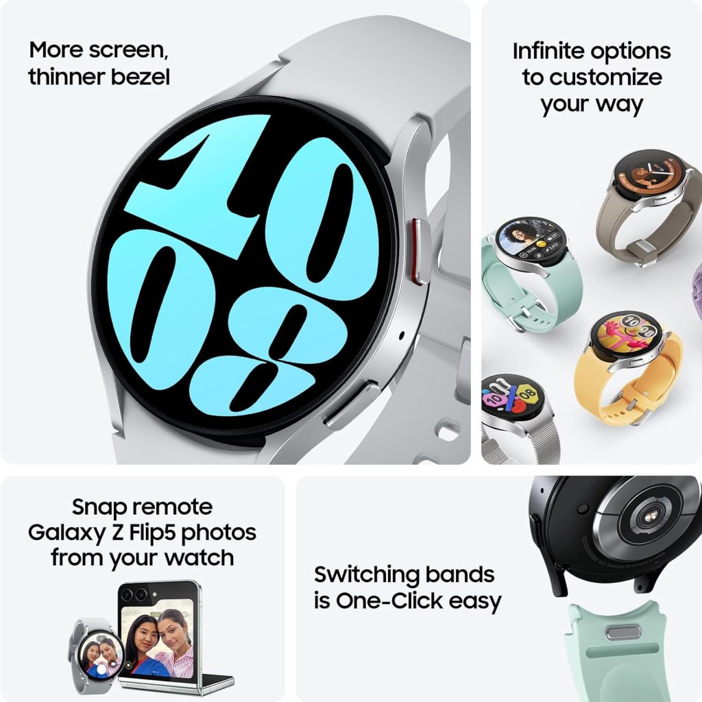 SAMSUNG Galaxy Watch 6 44mm Bluetooth Smartwatch, Fitness Tracker, Personalized HR Zones, Advanced Sleep Coaching, Heart Monitor, BIA Sensor for Health