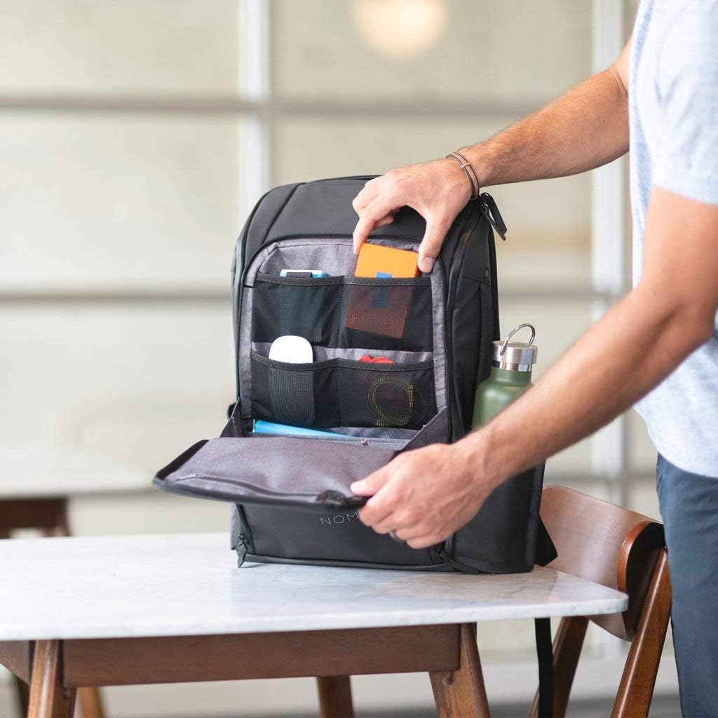 NOMATIC Travel Pack - 20L Water Resistant Laptop Bag - TSA-Ready Expandable Black Backpack