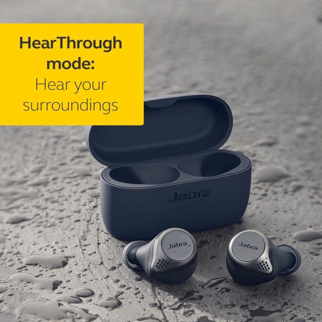 Jabra Elite Active 75t True Wireless Bluetooth Earbuds, Navy – Wireless Earbuds for Running and Sport, Charging Case Included, 24 Hour Battery, Active Noise
