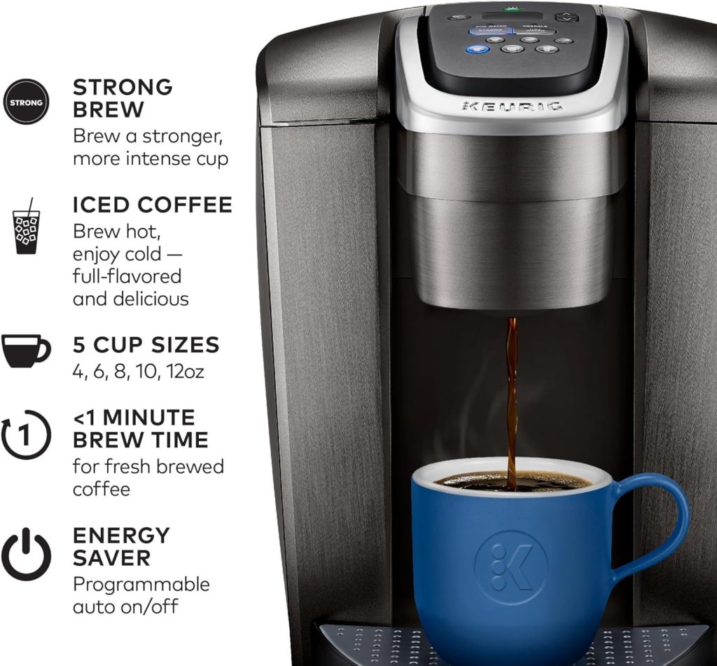Keurig K-Elite Single-Serve K-Cup Pod Coffee Maker, Brushed Slate, 12 oz. Brew Size
