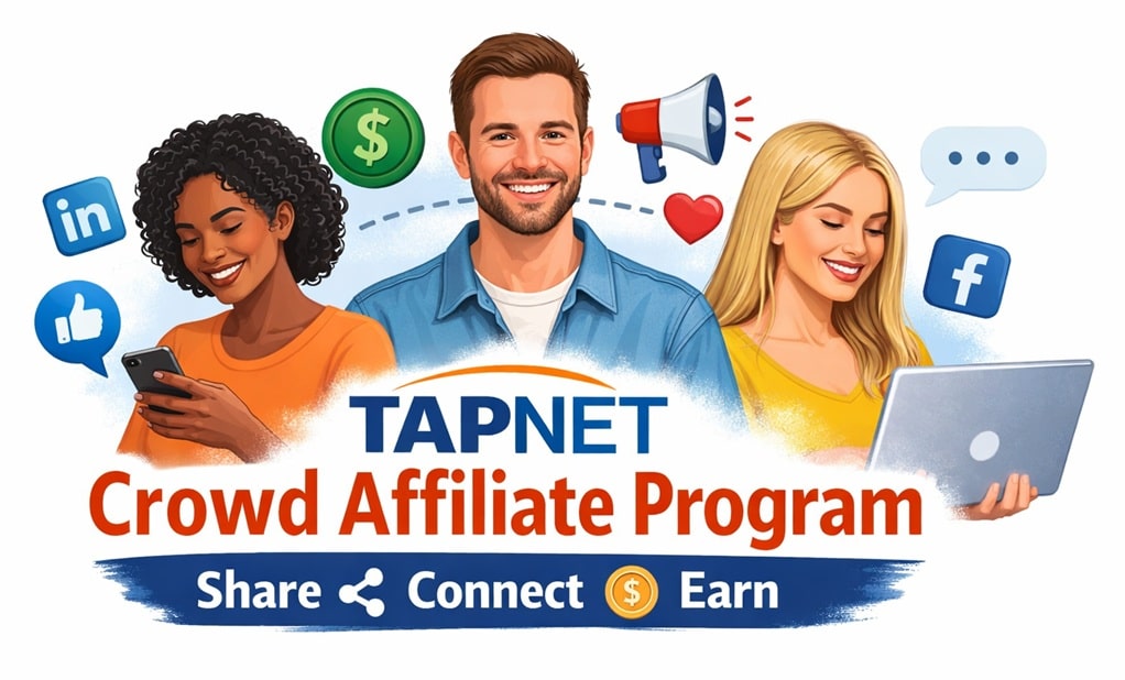 TAPNET Crowd Affiliate Program Share Connect Earn